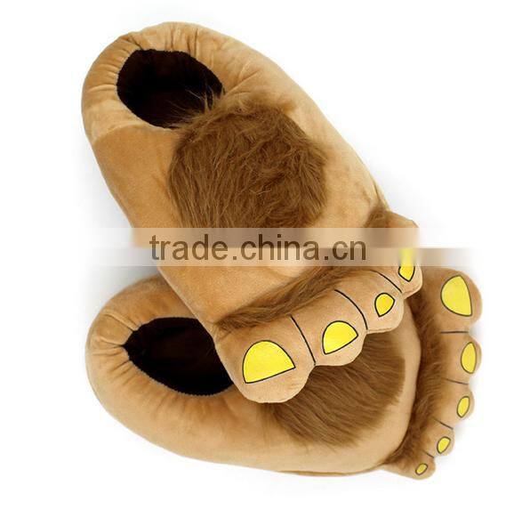 Factory supply wholesale funny animal fleece slippers warm plush indoor slipper