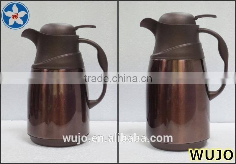 Thermos stainless steel body, glass refill water pot, 700ml 1000ml beautiful Vacuum flask