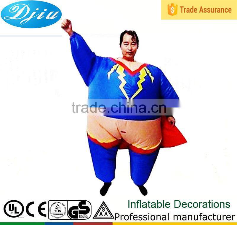 DJ-CO-133 Adult Airblown blue fat Inflatable Costume clothes Fancy Dress jumpsuit