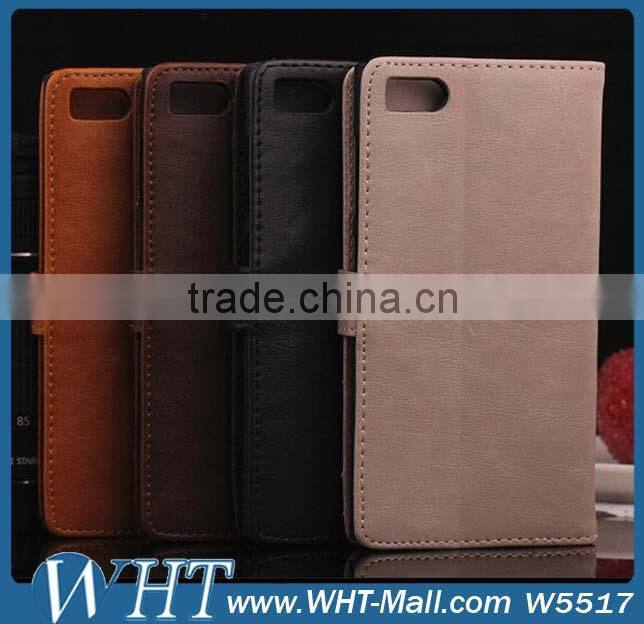Three Credit Card Slots Leather Flip Case for Xiaomi mi3 Wallet Style Cover