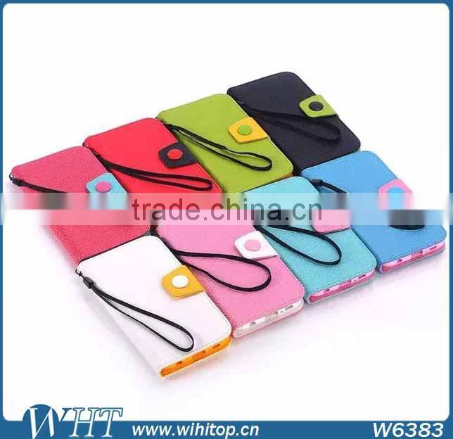 Fashion Korean Style Magnetic Flip Leather Case Stand Wallet Holster For Samsung Galaxy S6 G9200