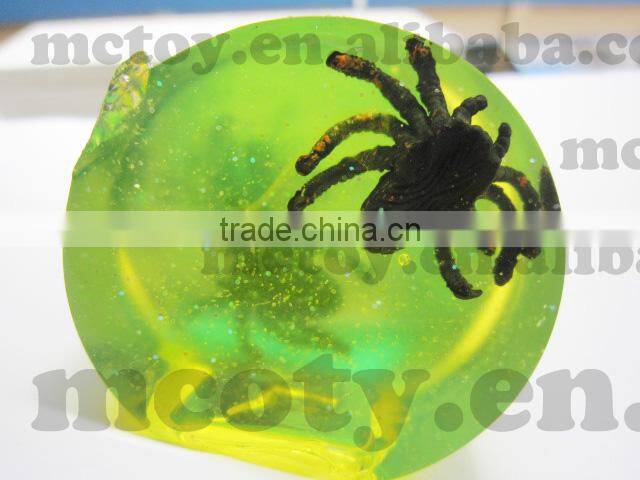 Spider crystal putty toy blister card putty with insect