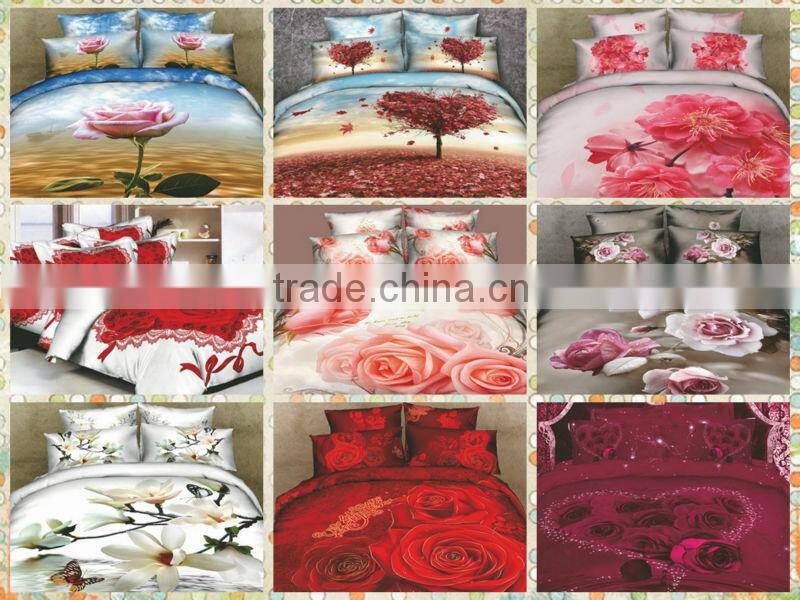 100% cotton 3D flower linen set