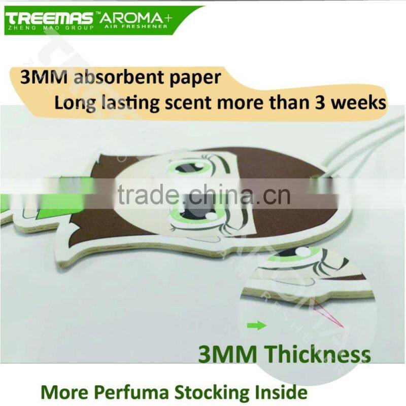 Funny shape customize design logo printing fragrance car air freshener for car home use