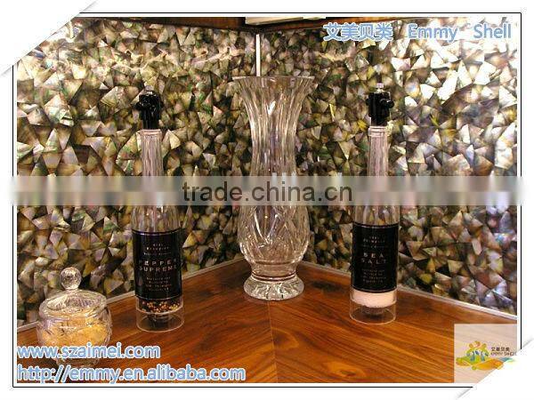 Strip black/gray mother of pearl seashell mosaic wall tile wall panel