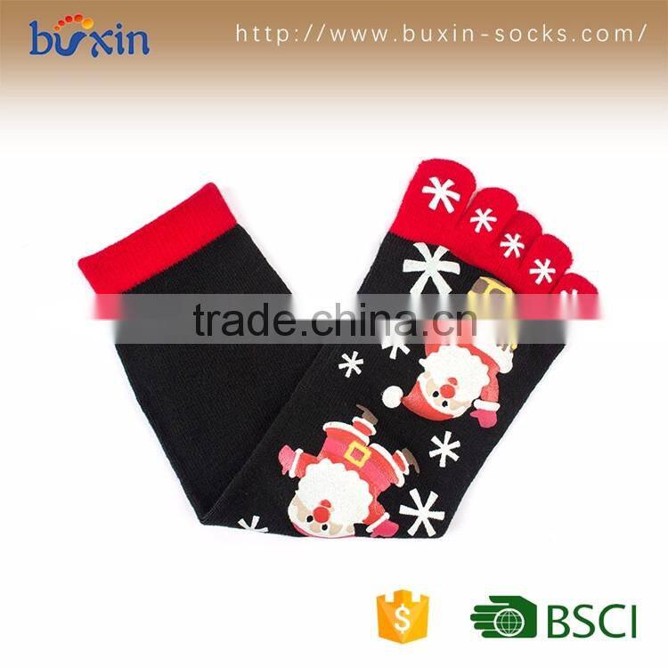 BX-Y-001 non slip trampoline yoga pilates lady sock for adults five toe grip slipper rubber sole socks