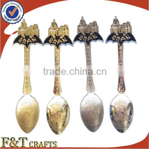 bulk souvenir pearl custom design zinc alloy collectible spoon for gifts
