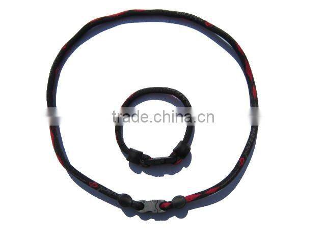 Power Energy Titanium Germanium 1 Rope Necklace & Bracelet Set