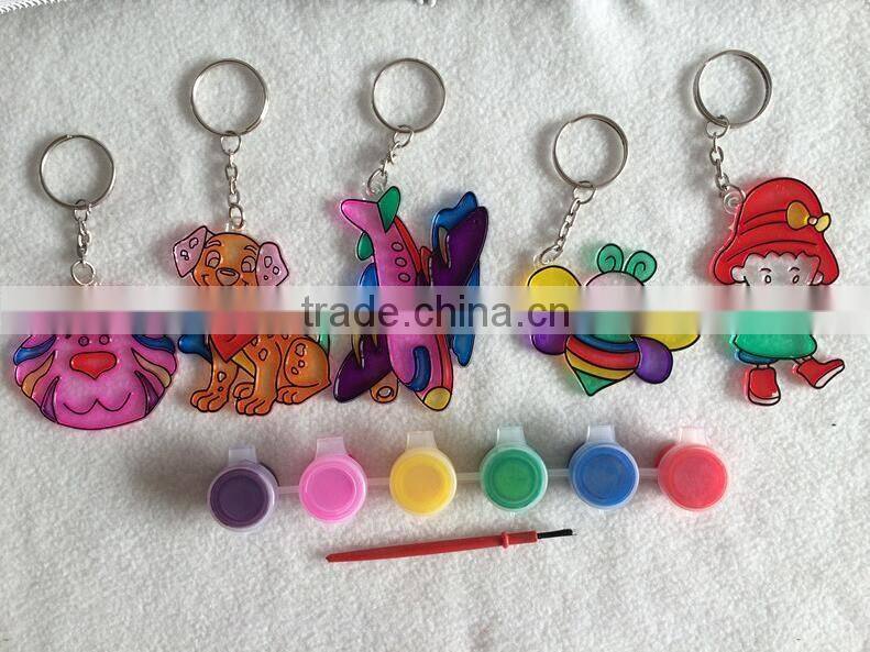 Pervious to light painting with key chain Children's educational parent-child creative DIY coloring of graffiti painted toys