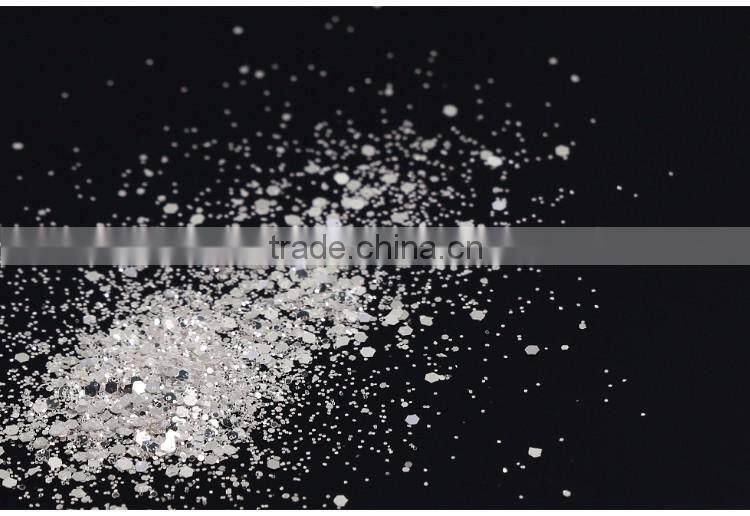 2016 Elegant sliver glitter powder Nail Art Decoration Wholesale glitter powder for crafts