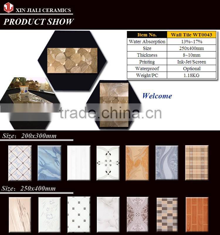 250x400mm WT0043 Latest Design Ceramic Wall Tile 6mm Thickness