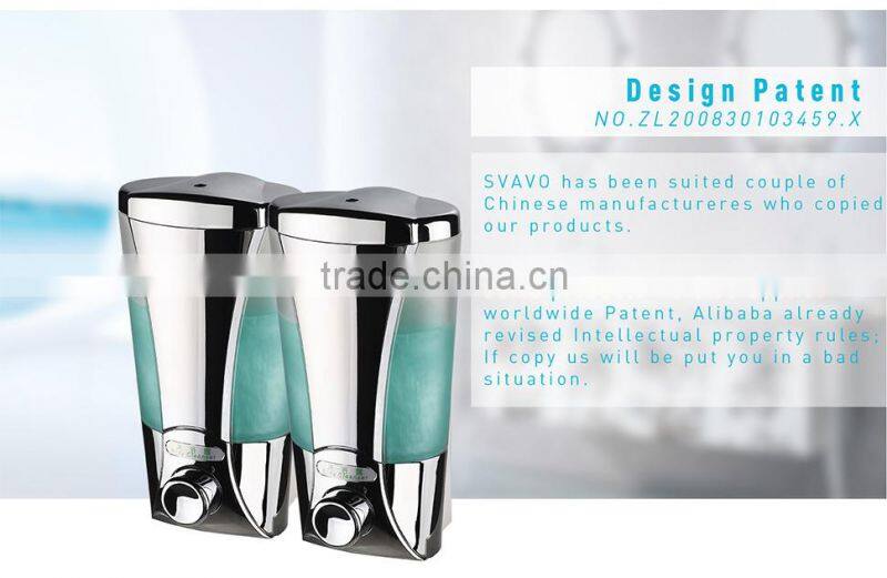 200ml*2 Double shampoo liquid soap dispenser for hotel bathroom V-4701-2