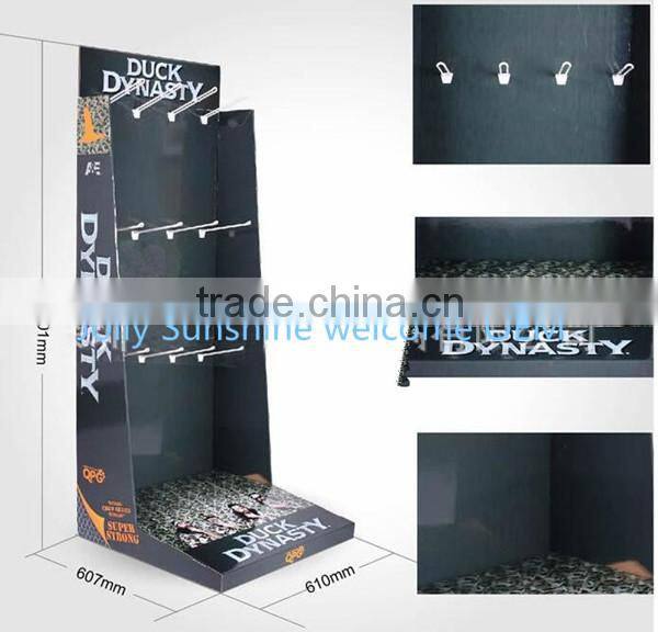Display shelf with color cardboard hook for card sleeve,play mat,deck box