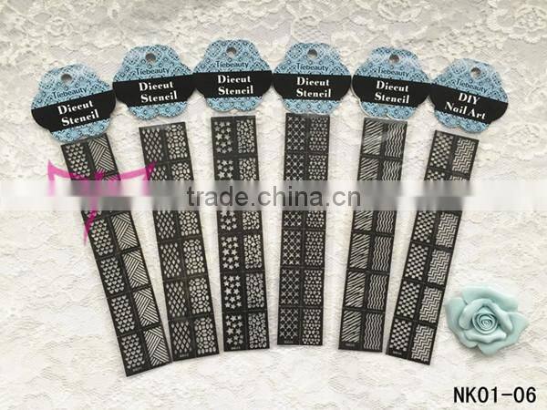 Arrows in mess nail art template cartoon hollow out nail art sticker nail art stencil factory