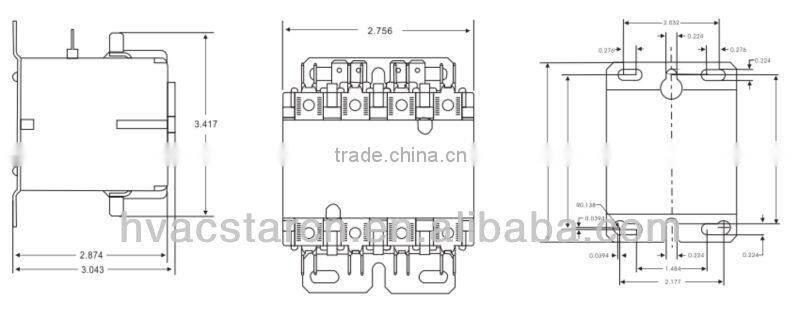 UL approved 4 poles AC dp contactors (SA-4P-40A-24VAC)