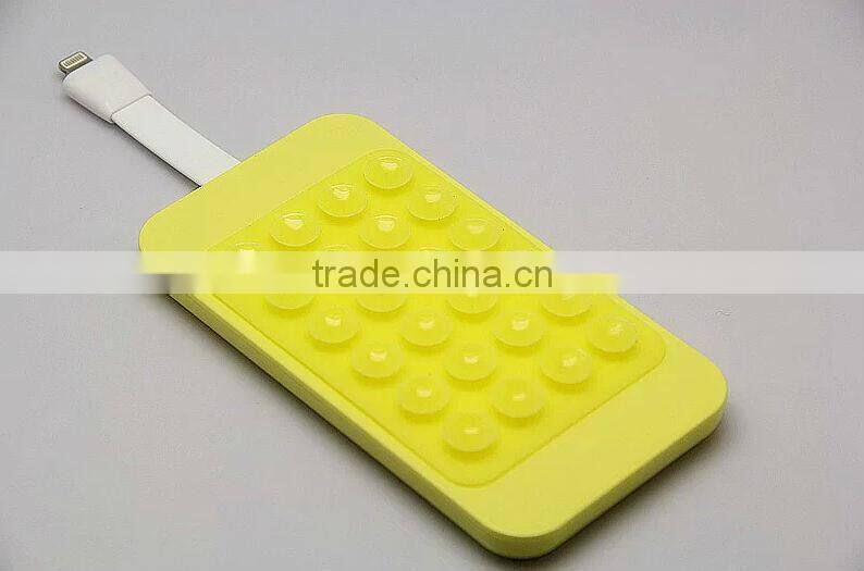 2014 new type 4000mah power bank popular sucker power bank has six colors