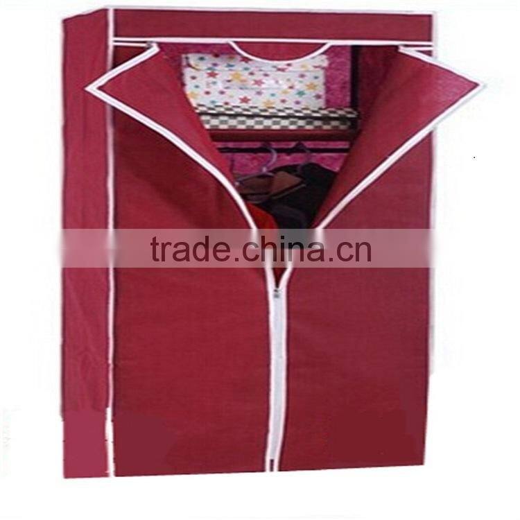 folding non-woven fabirc simple steel canvas wardrobe