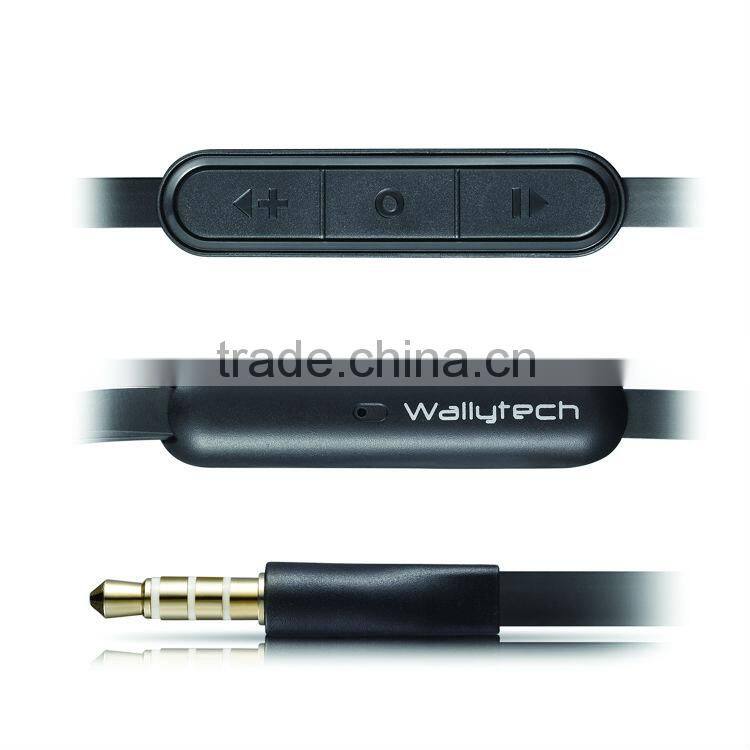 Hot sale flat cable in-ear earphone With Volume Remote