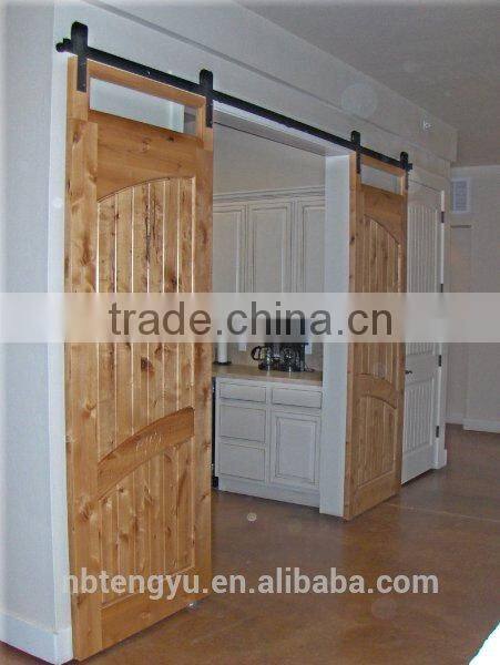 Antique style sliding wooden door hardware/flat track system
