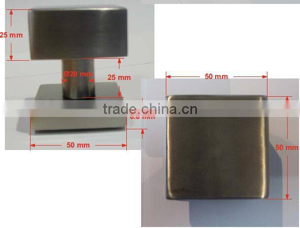 Stainless steel square door knob dia50mm