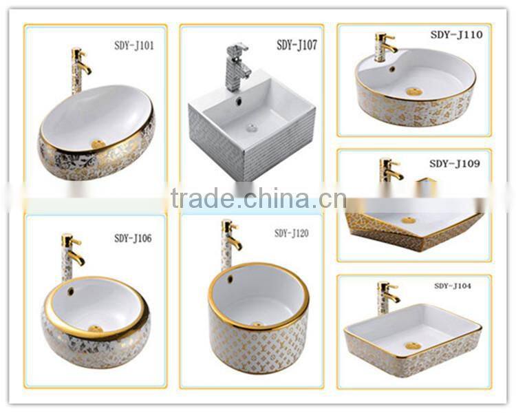 Whole sale ceramic wash sink big size bathroom pedestal hand wash one piece basin