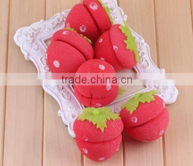 DIY Sponge Hair Curler hair roller set/ cute and beauty strawberry hair curler/ DIY magic hair curler