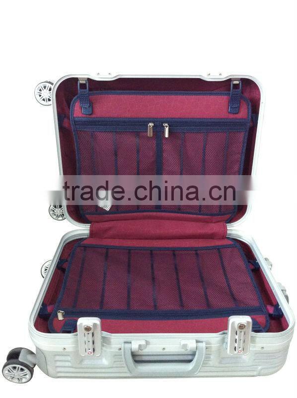 2015 new design aluminium luggage suitcase, trolley case,20,24,28 carry-on luggage