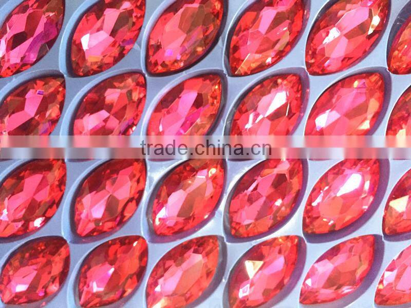 Star Light Wholesale Perfect Shining 17x32mm Marquise Shaped Stone For Luxury Decoration Loose Pointback Gemstone