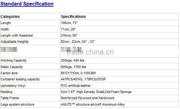 massage table warming pad hot sales wooden fold up massage table