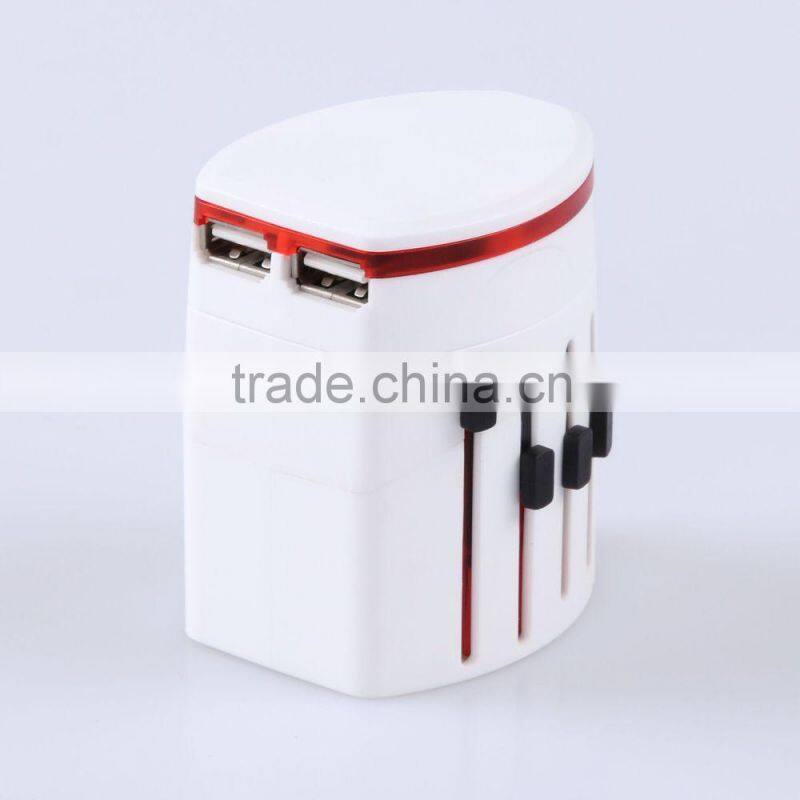 2015 dual usb universal travel adapter with USA / Australia / Europe / UK worldwide plugs universal travel adapter