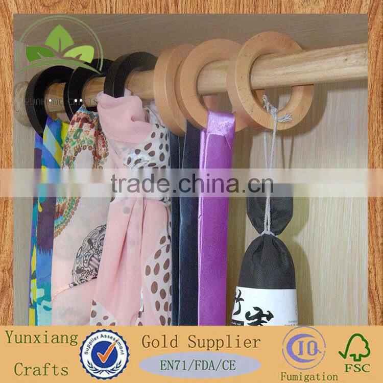 wooden scarf display hanger ring
