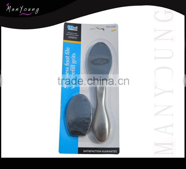 stainless steel foot file with refill set