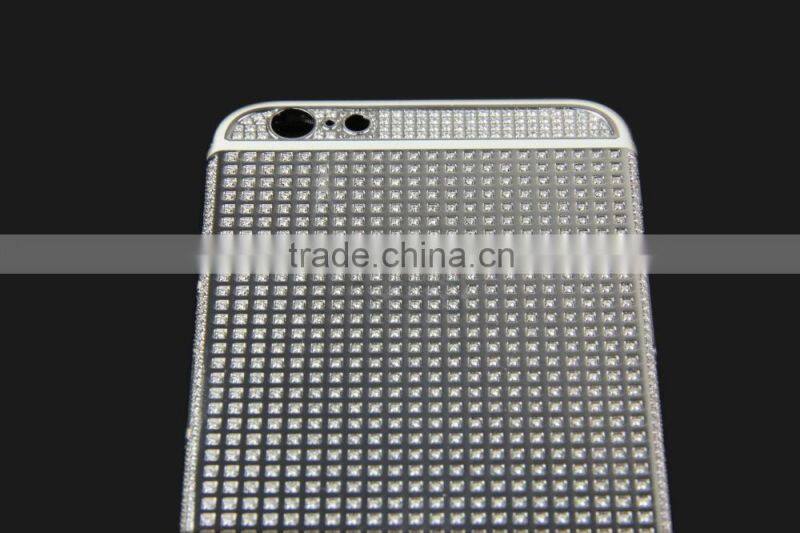 Pt plating housing for iPhone 6 Plus 6+ full crystal edition, accept customize and inlaid real diamond