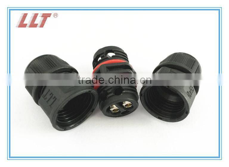 15 amp 2 pole screw terminal straight connector waterproof connector