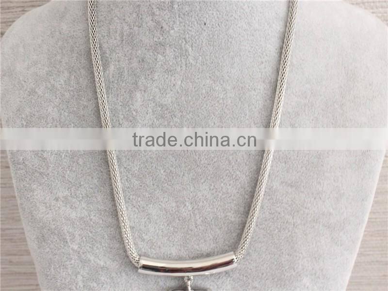 Women female fashion necklace new design 24k rhodium necklace for women