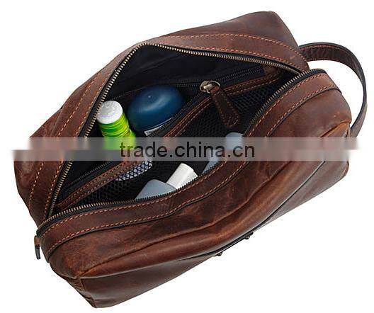 Leather Travel Toiletry Kit bag hotel