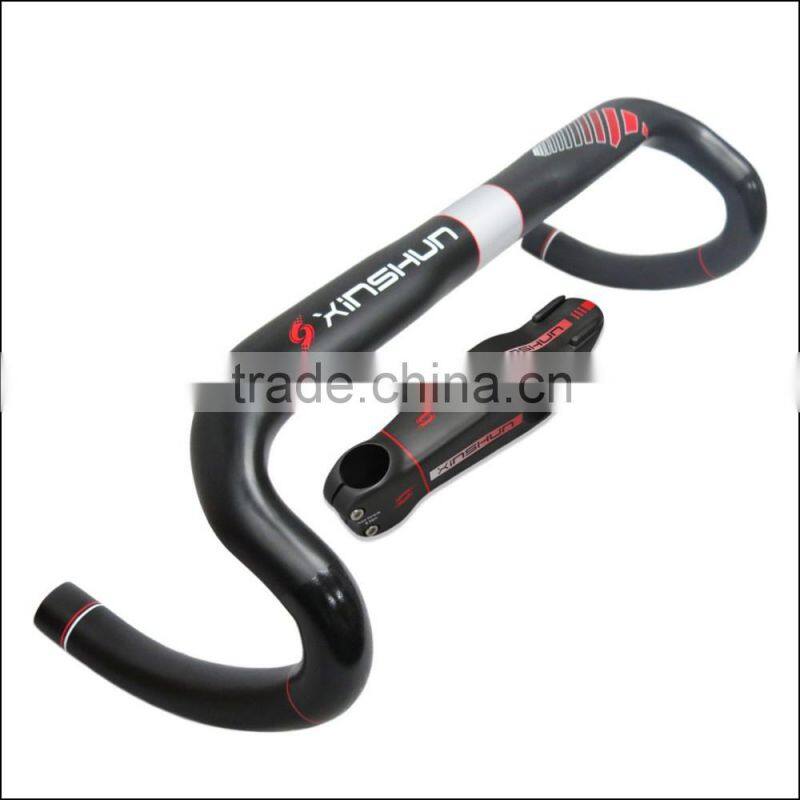 2016 xinshun mountain bikes carbon handlebar mtb road bike accessories bicycle parts grips with stem BH2212