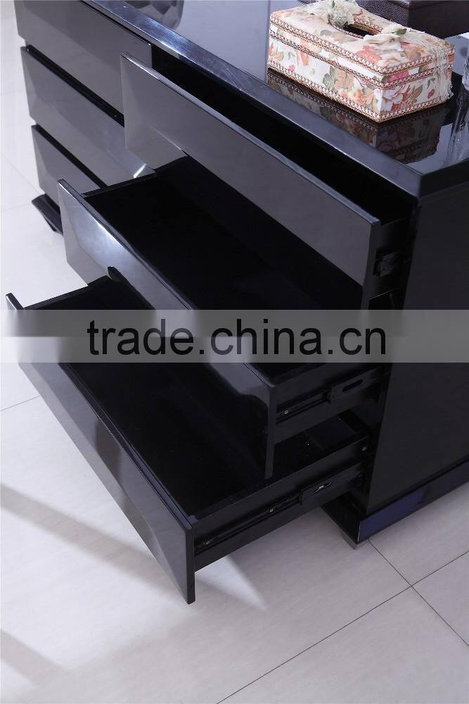 E1MDF black high gloss cabinet specific used dressing desk for bedroom furniture
