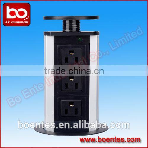 Europe Popular Kitchen worktop Pop Up Power Outlets with 3 Way EU Standard Plug and 2 USB Charger Socket