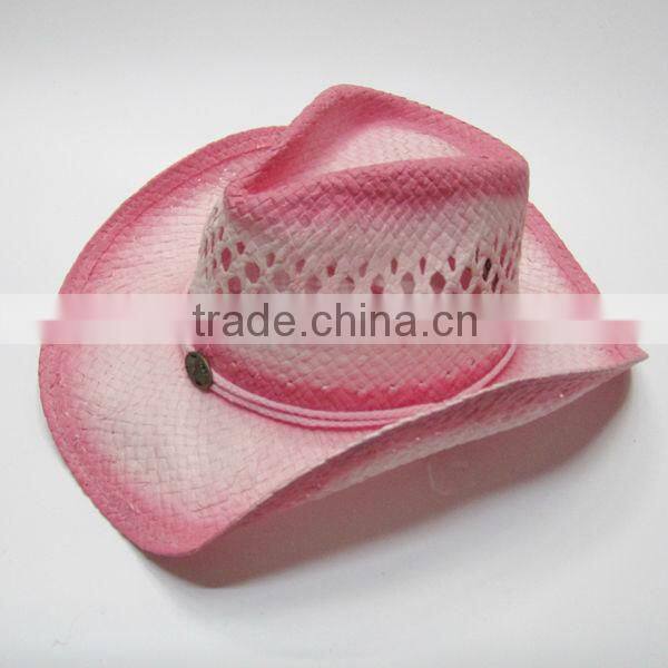 Beautiful pink cowboy hat,good quality pink cowgirl hat,pink cowboy hat for girl (SU-SH9740)