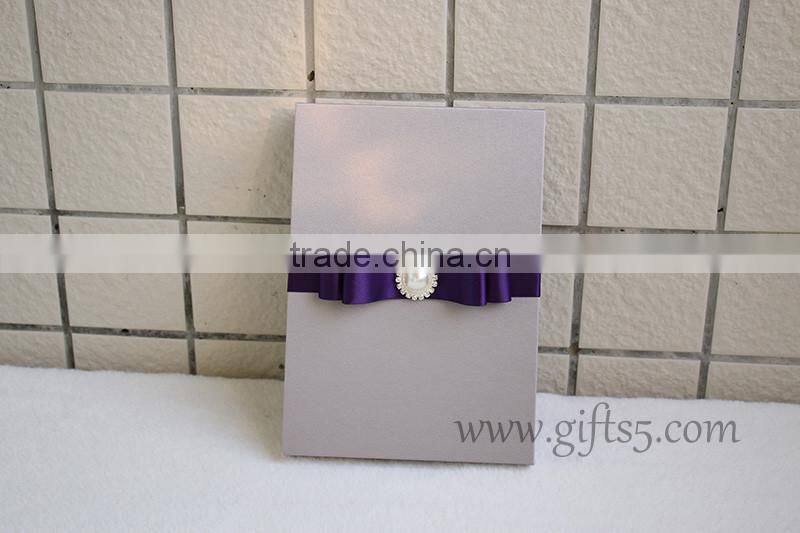 Custom Handmade wedding invitation box with pearl