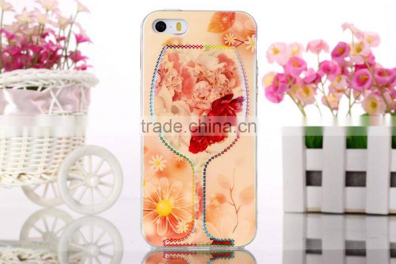 Red wine design soft TPU material for iphone 6s plus Mobile phone case