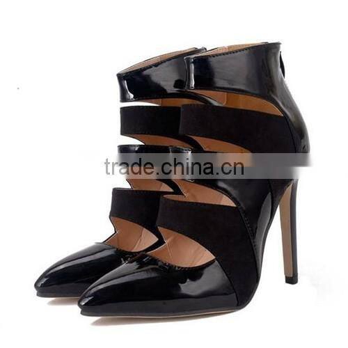 wholsal high heels summer ladies ankle boots black sexy sandals PF4373