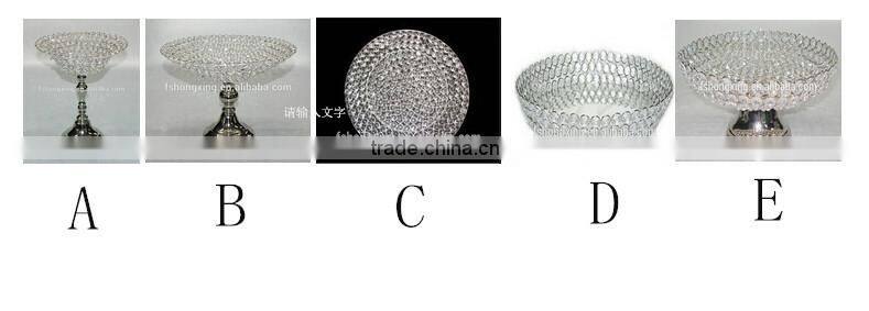 elegant fashion crystal and metal wedding decoration leaf shaped charger plates