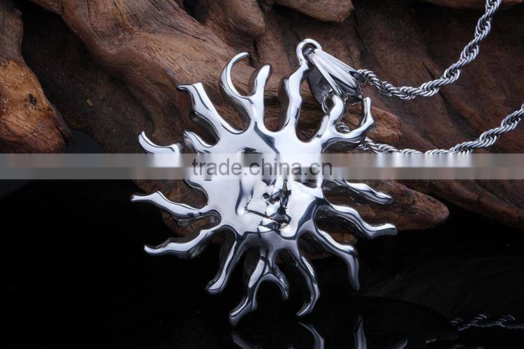 Wholesale 316L stainless steel silver moon and sun pendant