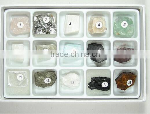 15 kinds of mineral specimens stone Packed Set