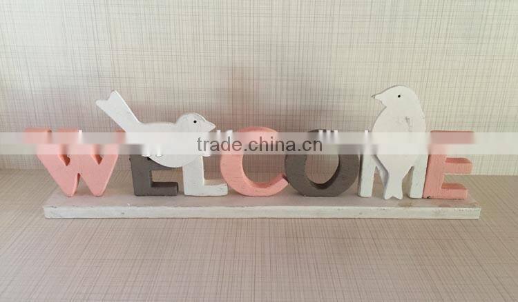 Wooden "Welcome" letter Decoration ,goods promotion accessories gifts in window.wooden Home decorative items