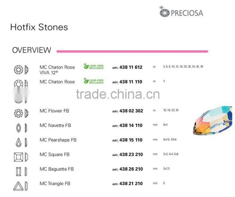 Original Precioa Flat Back Hotfix Glass Crystal,Art.438 11 612