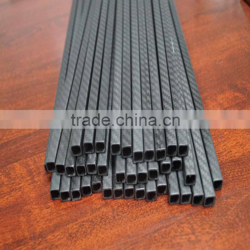 high quality 100% China 3k little diameter square rc carbon fiber tube , custom carbon tube square
