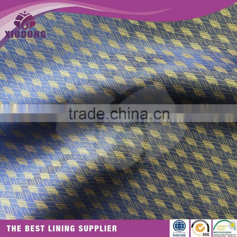 Comfortable hand feel soft poly viscose jacquard lining fabric